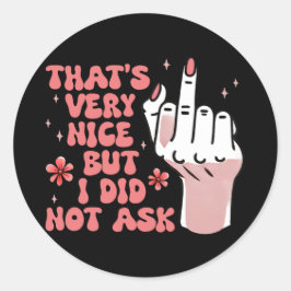 sarcastisch feministe ronde sticker