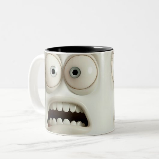 Sarcastisch gezicht 3D Mok (Voorkant links)