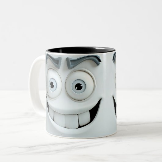 Sarcastisch gezicht 3D Mok (Voorkant links)