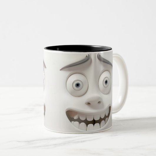 Sarcastisch gezicht 3D Mok (Voorkant rechts)