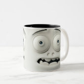 Sarcastisch gezicht 3D Tweekleurige Koffiemok (Voorkant rechts)