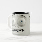 Sarcastisch gezicht 3D Tweekleurige Koffiemok (Voorkant links)