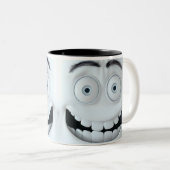 Sarcastisch gezicht 3D Tweekleurige Koffiemok (Voorkant rechts)