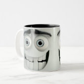 Sarcastisch gezicht 3D Tweekleurige Koffiemok (Voorkant links)