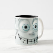 Sarcastisch gezicht 3D Tweekleurige Koffiemok (Voorkant rechts)
