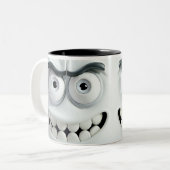 Sarcastisch gezicht 3D Tweekleurige Koffiemok (Voorkant links)