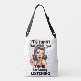 Sarcastisch grappig citaat meisjes ding crossbody tas