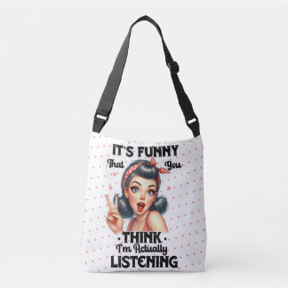 Sarcastisch grappig citaat meisjes ding crossbody tas