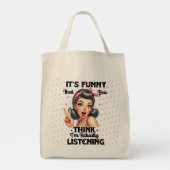 Sarcastisch grappig citaat meisjes ding tote bag (Achterkant)