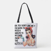 Sarcastisch grappig citaten cadeau voor haar retro tote bag (Achterkant)