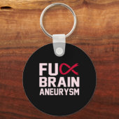 Sarcastisch hersenaneurysma bewustzijnsmaand onder sleutelhanger (Voorkant)