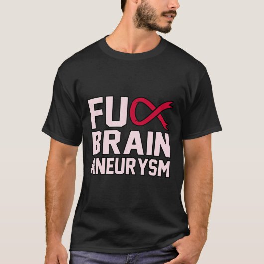 Sarcastisch hersenaneurysma bewustzijnsmaand onder t-shirt (Voorkant)