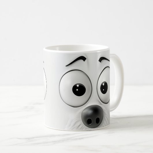 Sarcastisch hondengezicht 3D Koffiemok (Voorkant rechts)