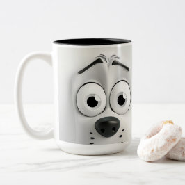 Sarcastisch hondengezicht voor alle dierenliefhebb tweekleurige koffiemok