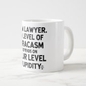 Sarcastisch jurist citaat grote koffiekop (Voorkant rechts)