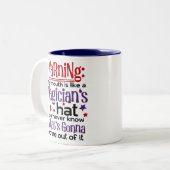 sarcastisch koffiecitaat tweekleurige koffiemok (Voorkant links)