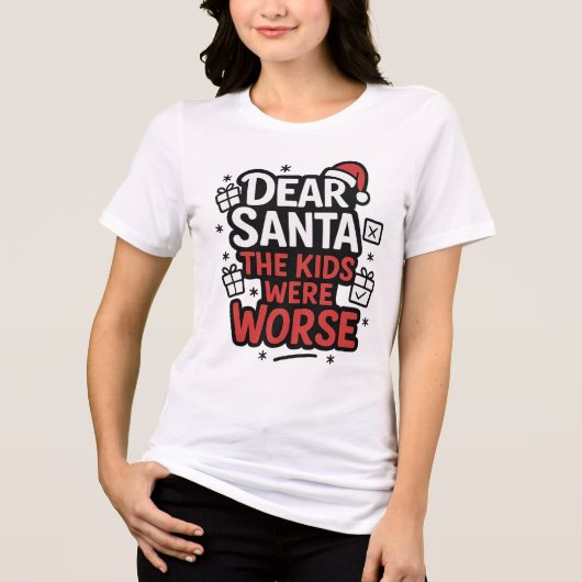 Sarcastisch lieve Sint kerst ontwerp Tri-Blend Shirt (Voorkant)