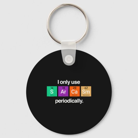 Sarcastisch periodiek systeem element vreemde wete sleutelhanger (Voorkant)