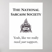 Sarcastisch Poster - National Sarcasm Society (Voorkant)