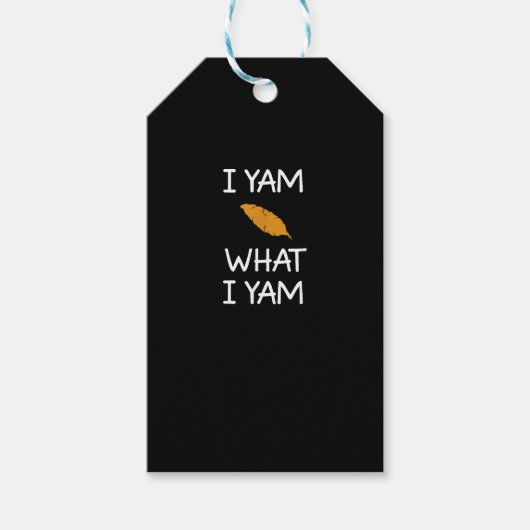 Sarcastisch, Pun I Yam Wat ik Yam, Grappig, Joke, Cadeaulabel (Voorkant)