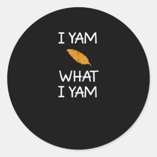 Sarcastisch, Pun I Yam Wat ik Yam, Grappig, Joke, Ronde Sticker