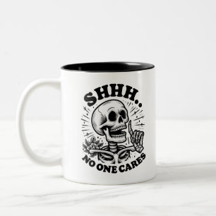 Sarcastisch skelet Grappige koffie Tweekleurige Koffiemok
