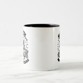 Sarcastisch skelet Grappige koffie Tweekleurige Koffiemok (Center)
