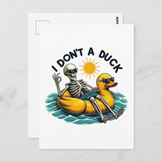 Sarcastisch skelet op eend briefkaart (Voorkant / Achterkant)
