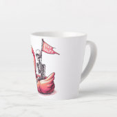 Sarcastisch skelet op Flamingo - Blijf zout Latte Mok (Rechterhoek)