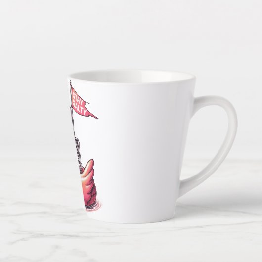 Sarcastisch skelet op Flamingo - Blijf zout Latte Mok (Rechts)