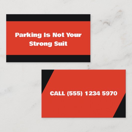 Sarcastisch slecht parkeren contactkaartje (Voorkant / Achterkant)