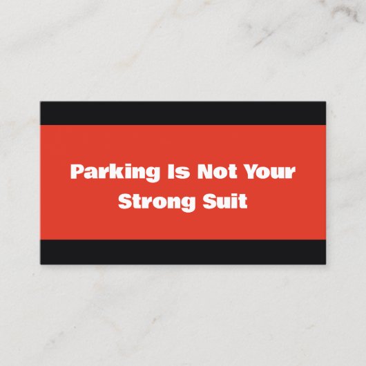 Sarcastisch slecht parkeren contactkaartje (Voorkant)