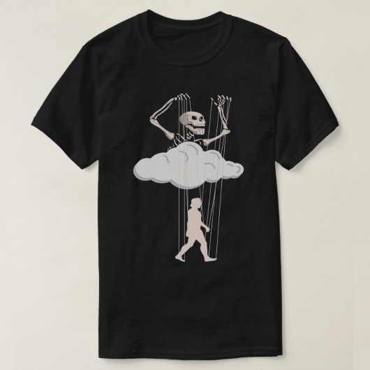 Sarcastisch speelt een handpoppenspeler met een me t-shirt (Design voorkant)