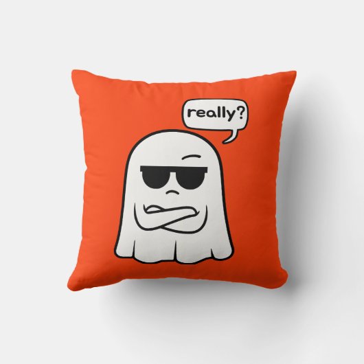 Sarcastisch spook "Echt waar?" Sierkussens Kussen (Achterkant)