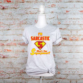 Sarcastisch statement met superheldenstijl t-shirt