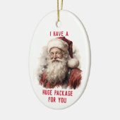 Sarcastisch Vies Santa Grappig Reusachtig Pakket v Keramisch Ornament (Links)