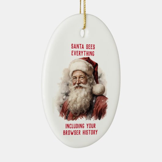 Sarcastisch Vies Santa Grappig Uw Browser Geschied Keramisch Ornament (Rechts)