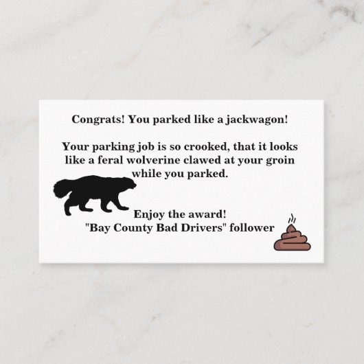 Sarcastisch visitekaartje contactkaartje (Voorkant)