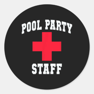 Sarcastisch Zwembad Feest Personeel Strand Vakanti Ronde Sticker