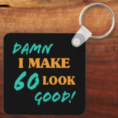 Sarcastische 60th Birthday Attitude Sleutelhanger (Achterkant)