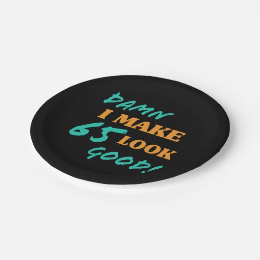 Sarcastische 65e geboortedag papieren bordje (Gekanteld)