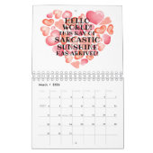 Sarcastische aanvallen Wall Calendar voelt roze Kalender (Mar 2026)