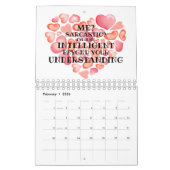 Sarcastische aanvallen Wall Calendar voelt roze Kalender (Feb 2026)