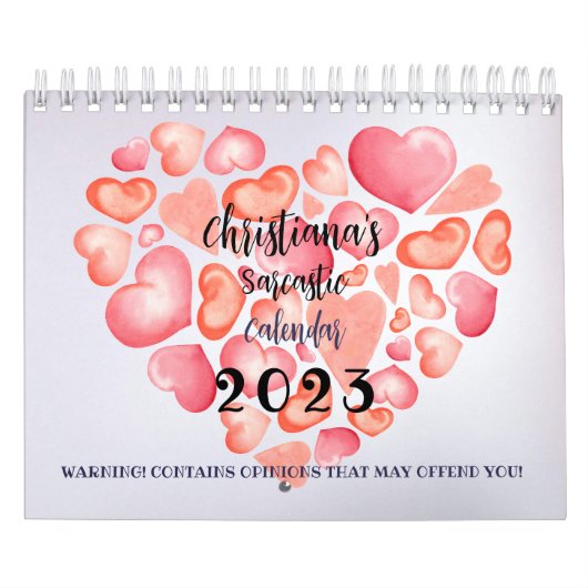 Sarcastische aanvallen Wall Calendar voelt roze Kalender (Hoes)