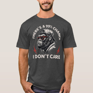 Sarcastische aapgrafiek in achterstevoren hoed en  t-shirt