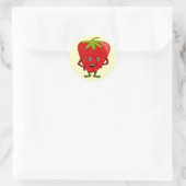 Sarcastische aardbei: slechte fruitbende ronde sticker (Tas)