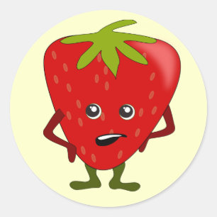 Sarcastische aardbei: slechte fruitbende ronde sticker
