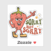 Sarcastische aardbei Sorry niet sorry Sticker (Vel)