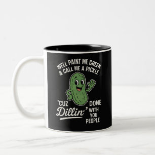 Sarcastische Augurk Quote Grappige Introvert Humor Tweekleurige Koffiemok