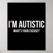 Sarcastische autisme T-shirt - Ik ben Autistisch,  Poster (Voorkant)